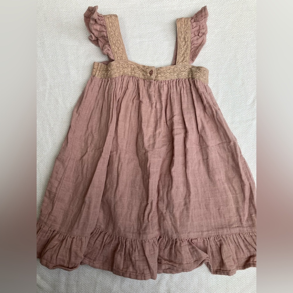 Jamie Kay muslin lace purple mauve ruffle dress 5T 5Y - Picture 3 of 4